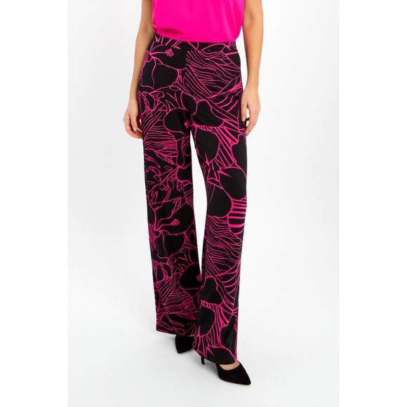 NEW FRANK LYMAN abstract print pants in black/fuchsia - Picture 3 of 3